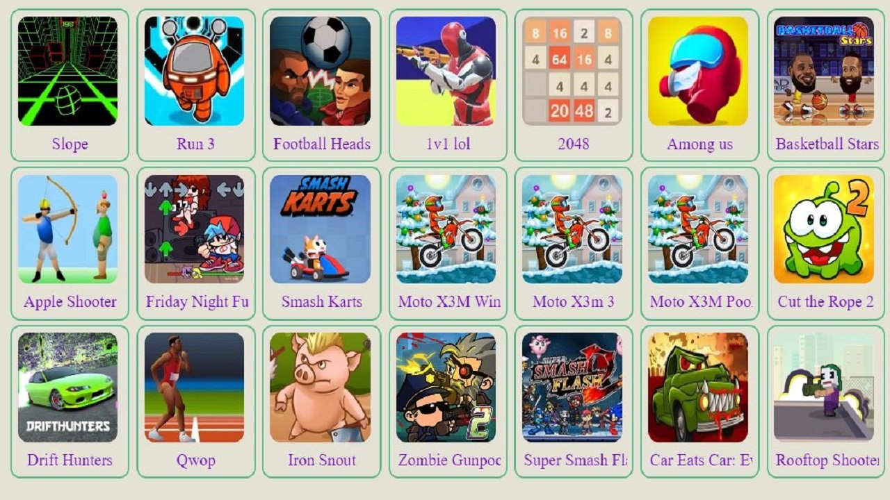 List Of Best Unblock Games 77